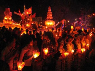 Parade of lights and boats