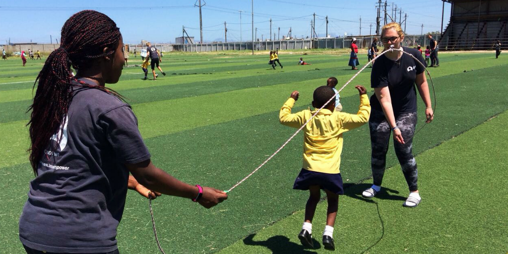 Volunteering on childrens sports programs in South Africa is fun for the children and volunteers 