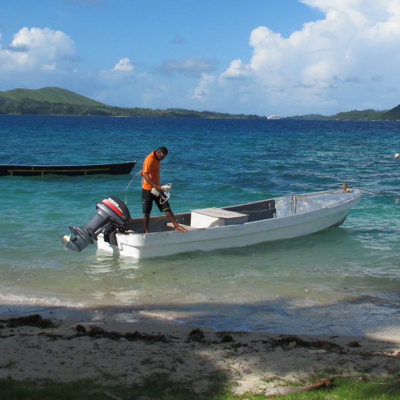 Boat to Leleuvia Island