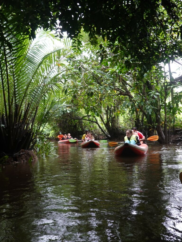 teens canoeing