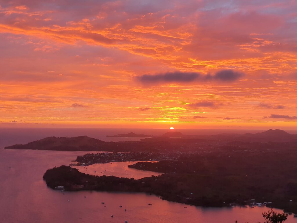 Beautiful sunset on a GVI base