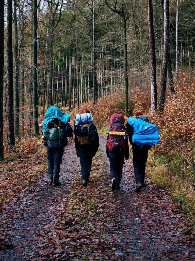 hiking with friends