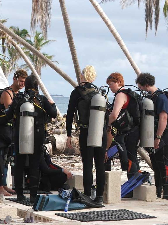 Getting ready for a dive