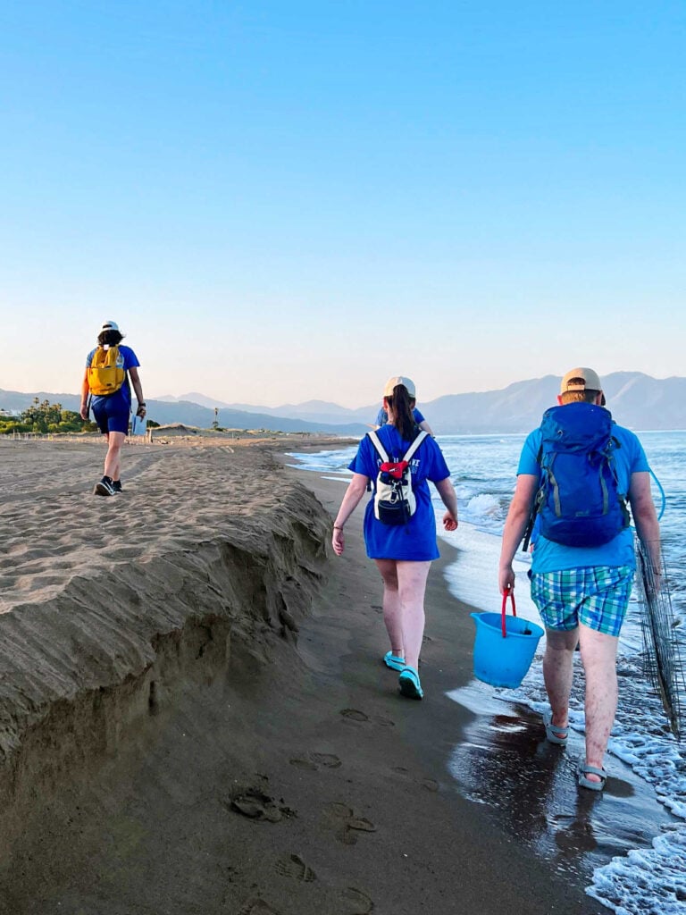 walking along the coast