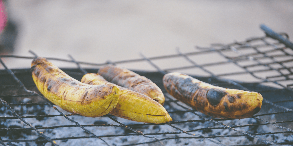 Roasted plantains are very popular in Ghana. 