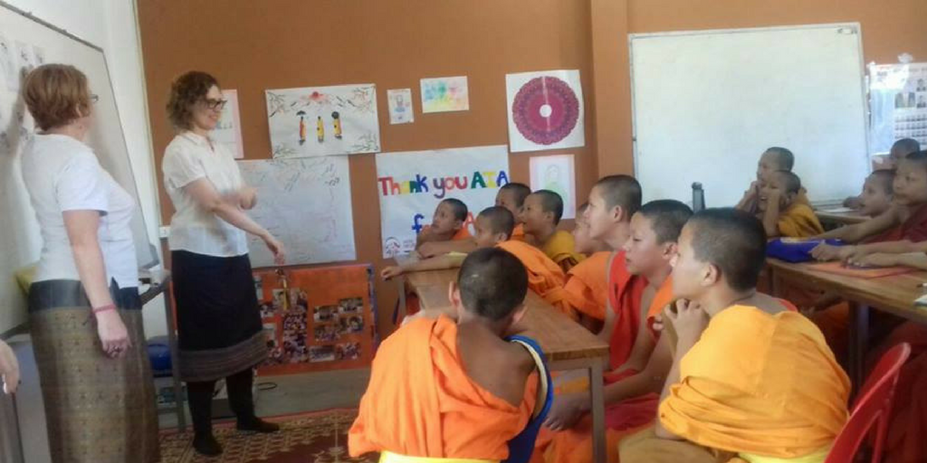 Teach Novice Monks In Laos