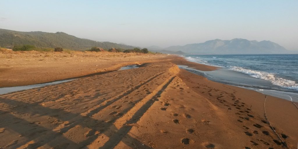 The beach in Giannitsochori, Greece. 