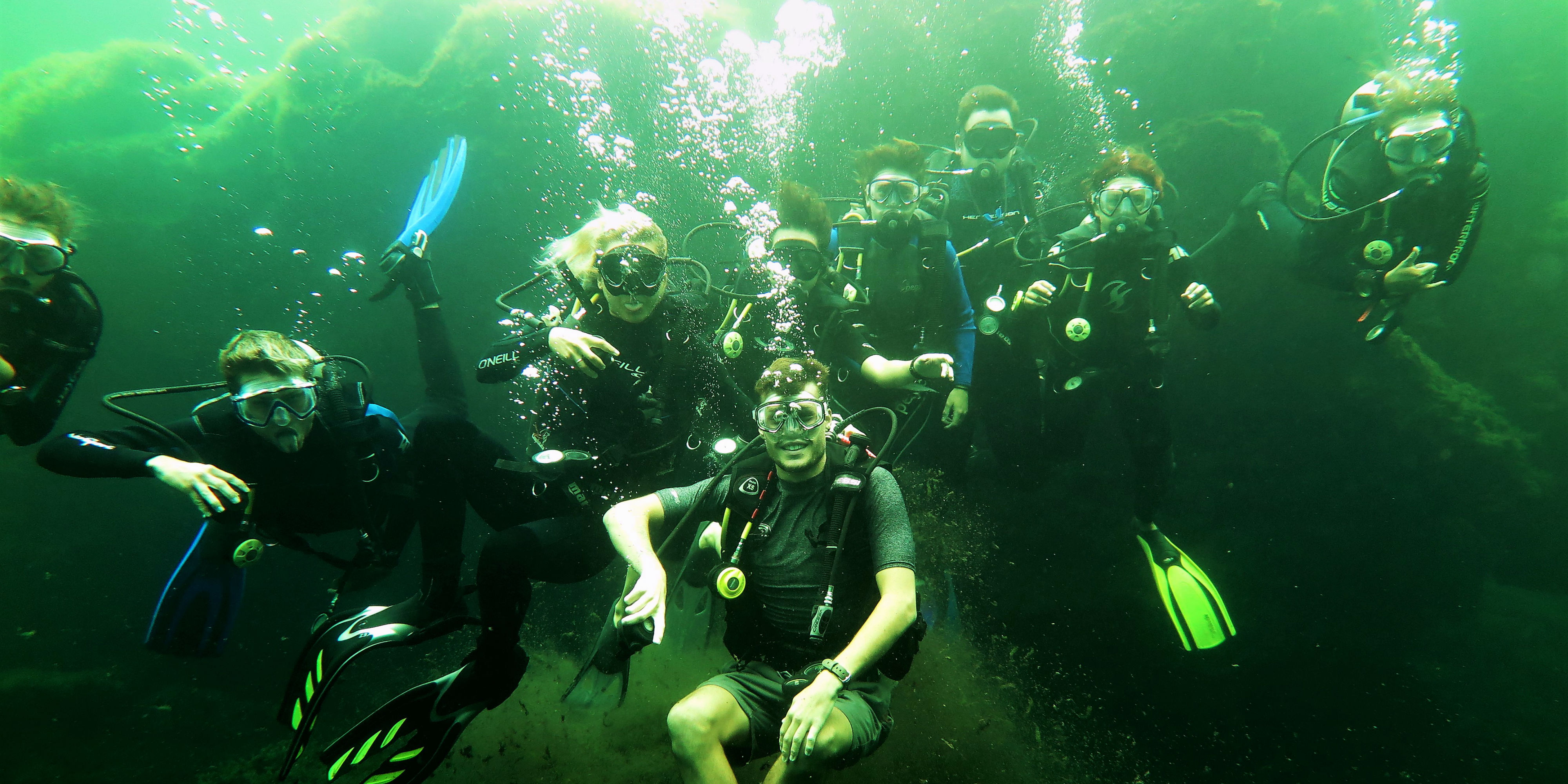 GVI participants complete mandatory dives as part of their PADI diving qualification, while working on marine conservation in Mexico.