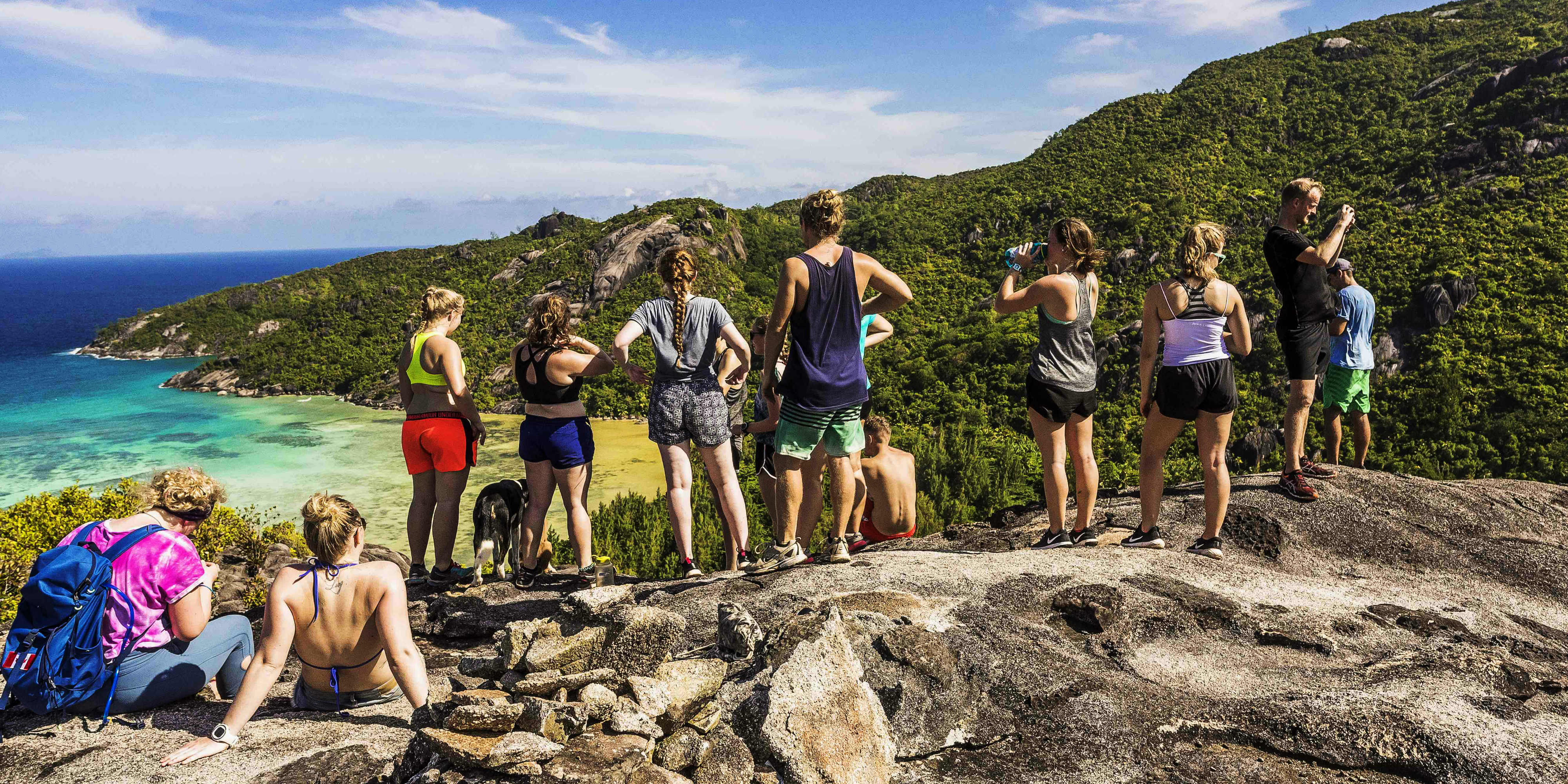 GVI participants enjoy the island of Mahe in between PADI dive training and data collection. 