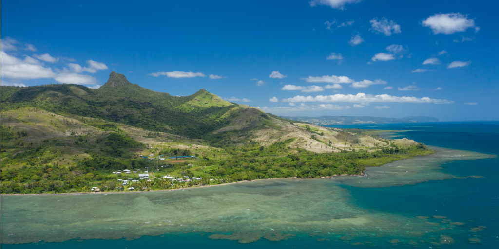 An aerial view of Dawasamu, Fiji