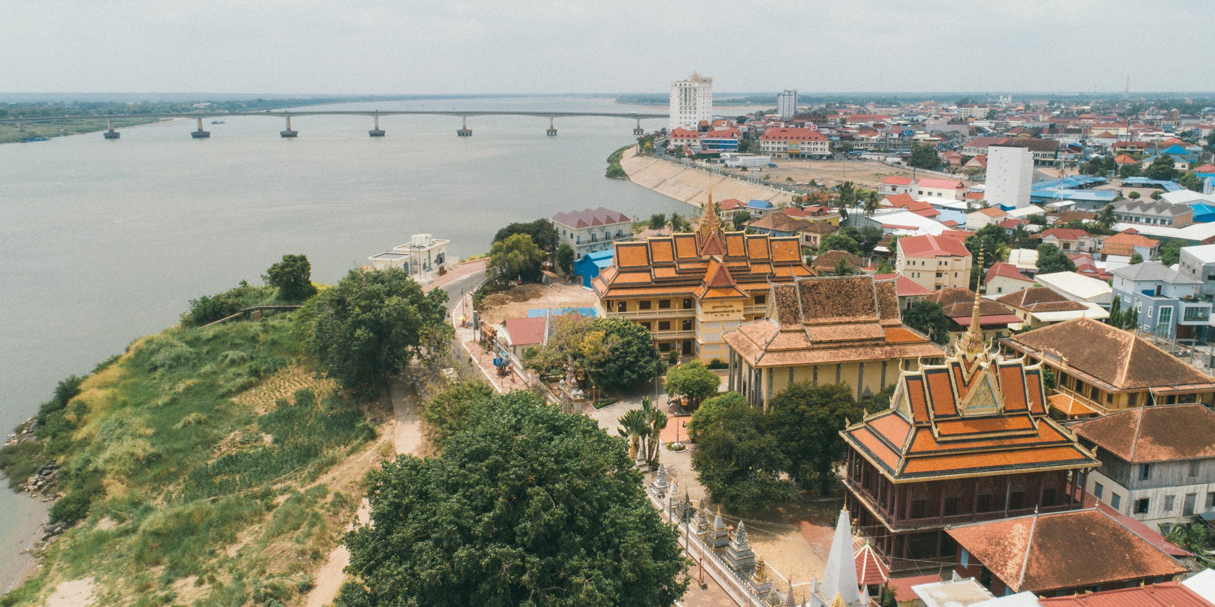 Gap year opportunities could take you to the city of Kampong Cham, beside the Mekong river.