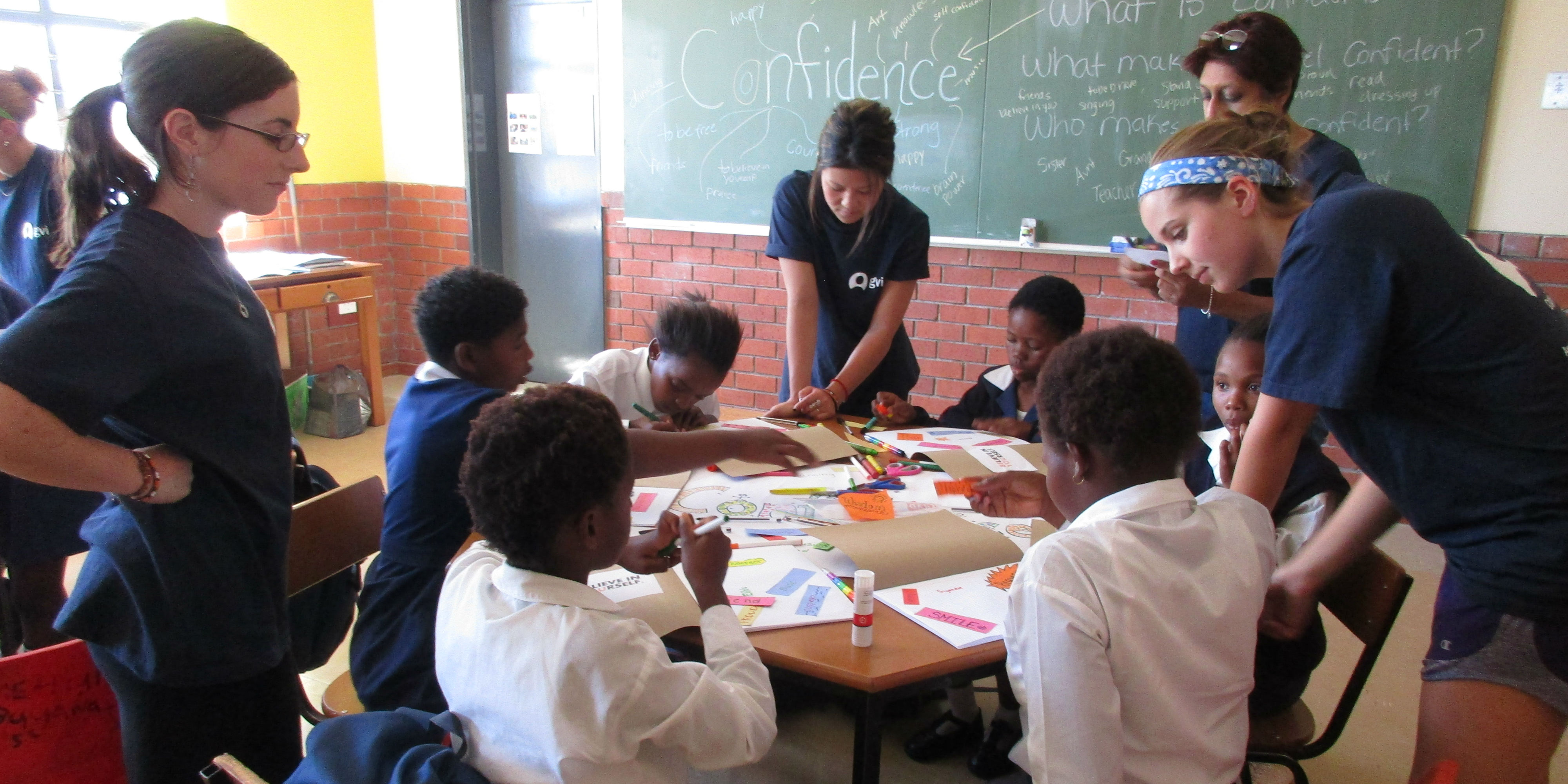 GVI teachers apply their TEFL skills while leading a class in Limpopo, South Africa.