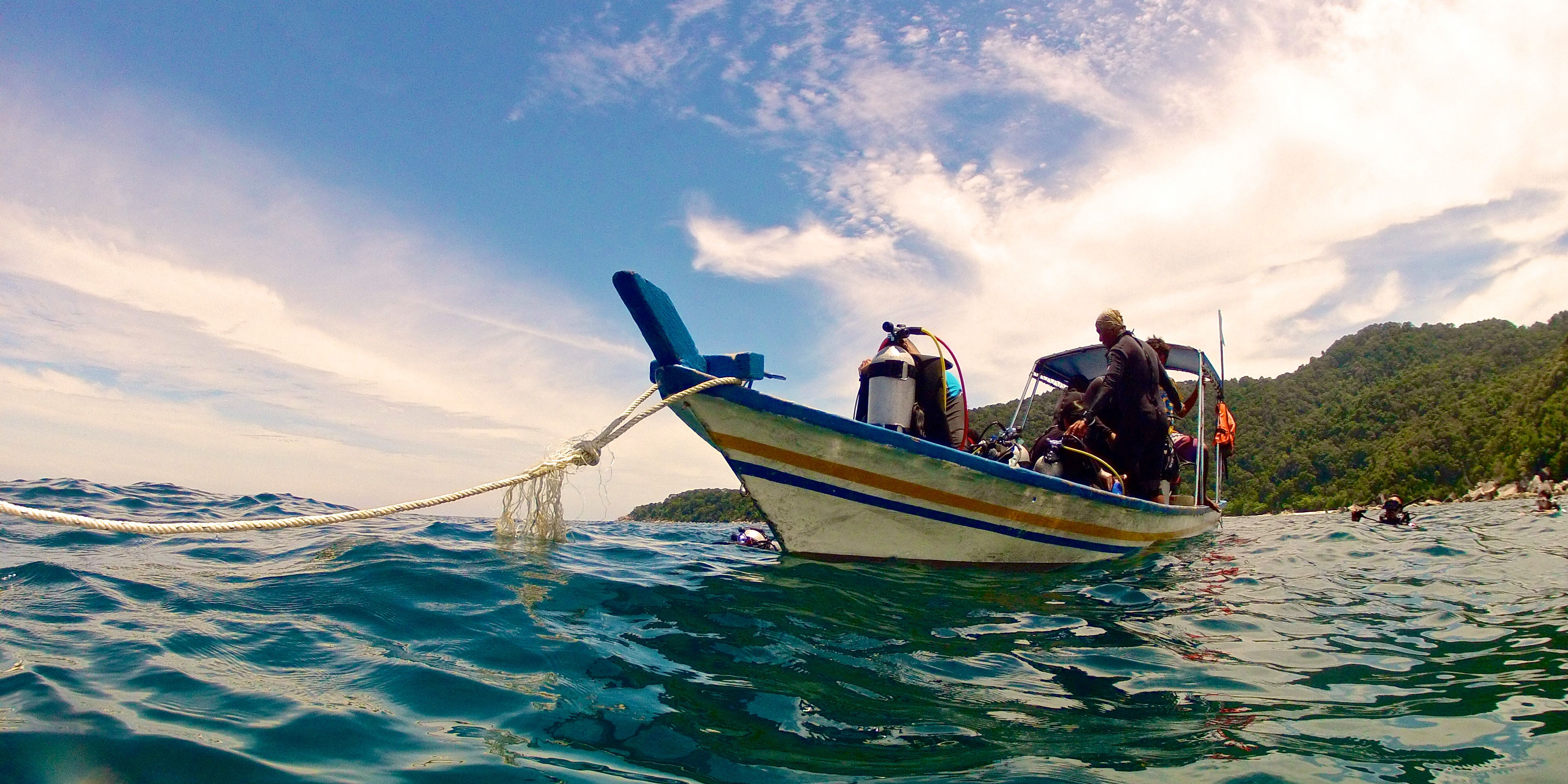 A dive crew prepares to embark on one of their scuba diving adventures. 