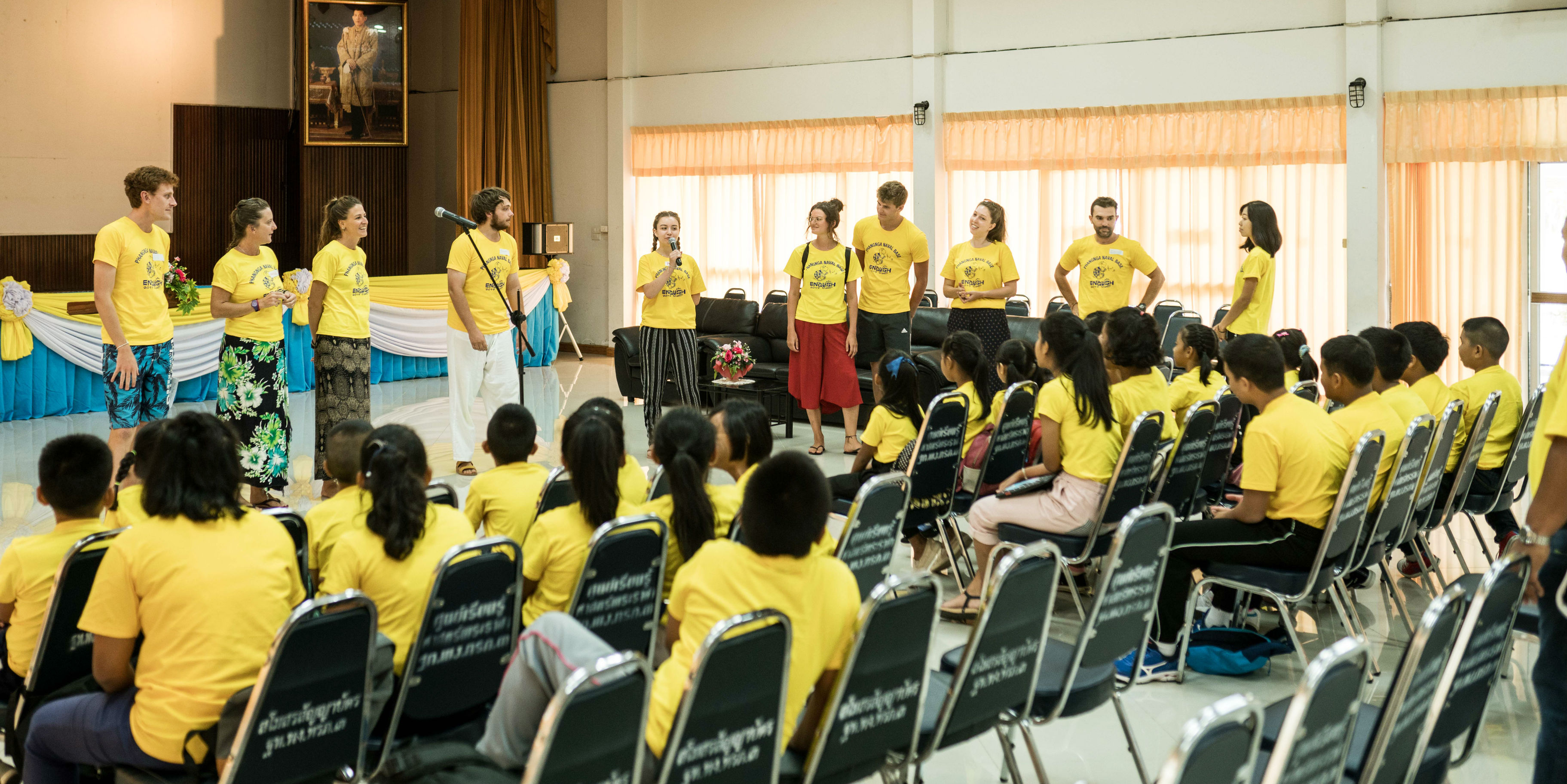 GVI participants lead an environmental education session on endangered sea turtles.