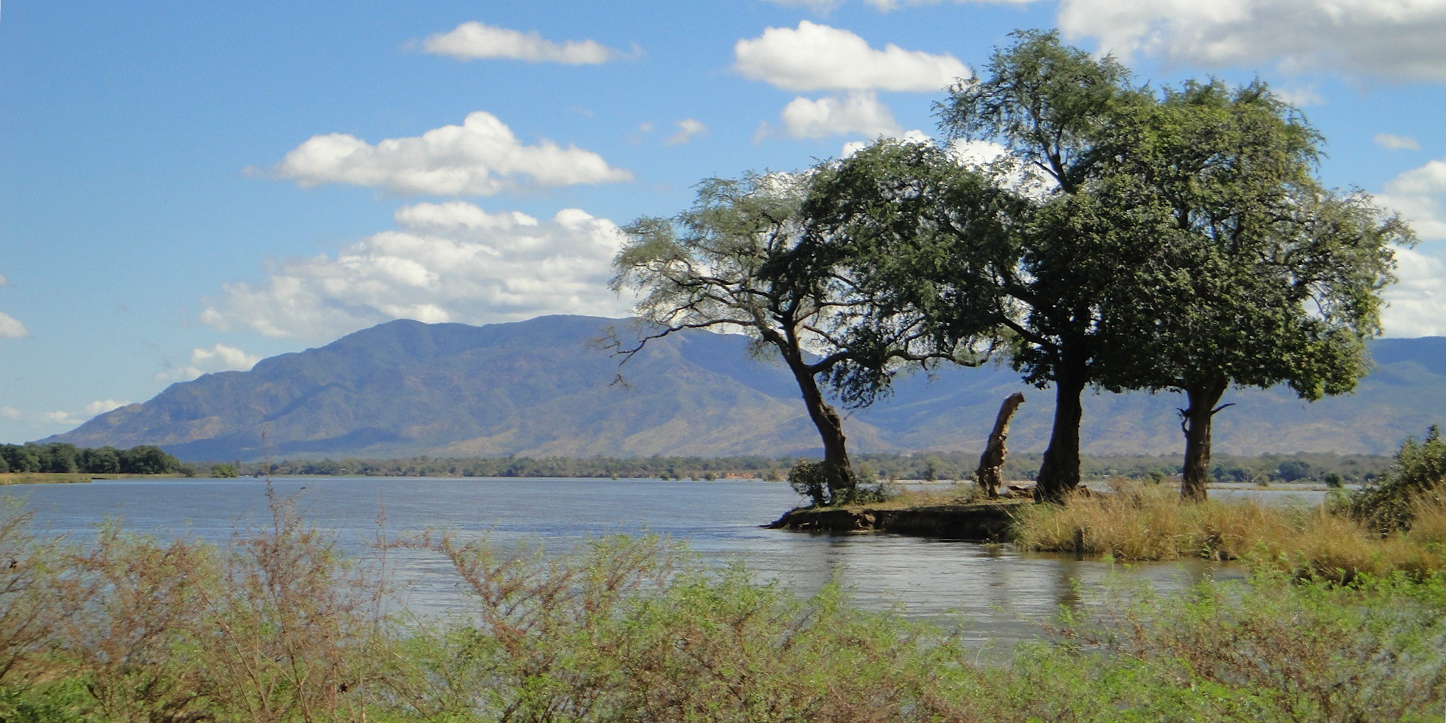 A wide expanse of water in Zambia is a great place to visit on a Zambia safari.