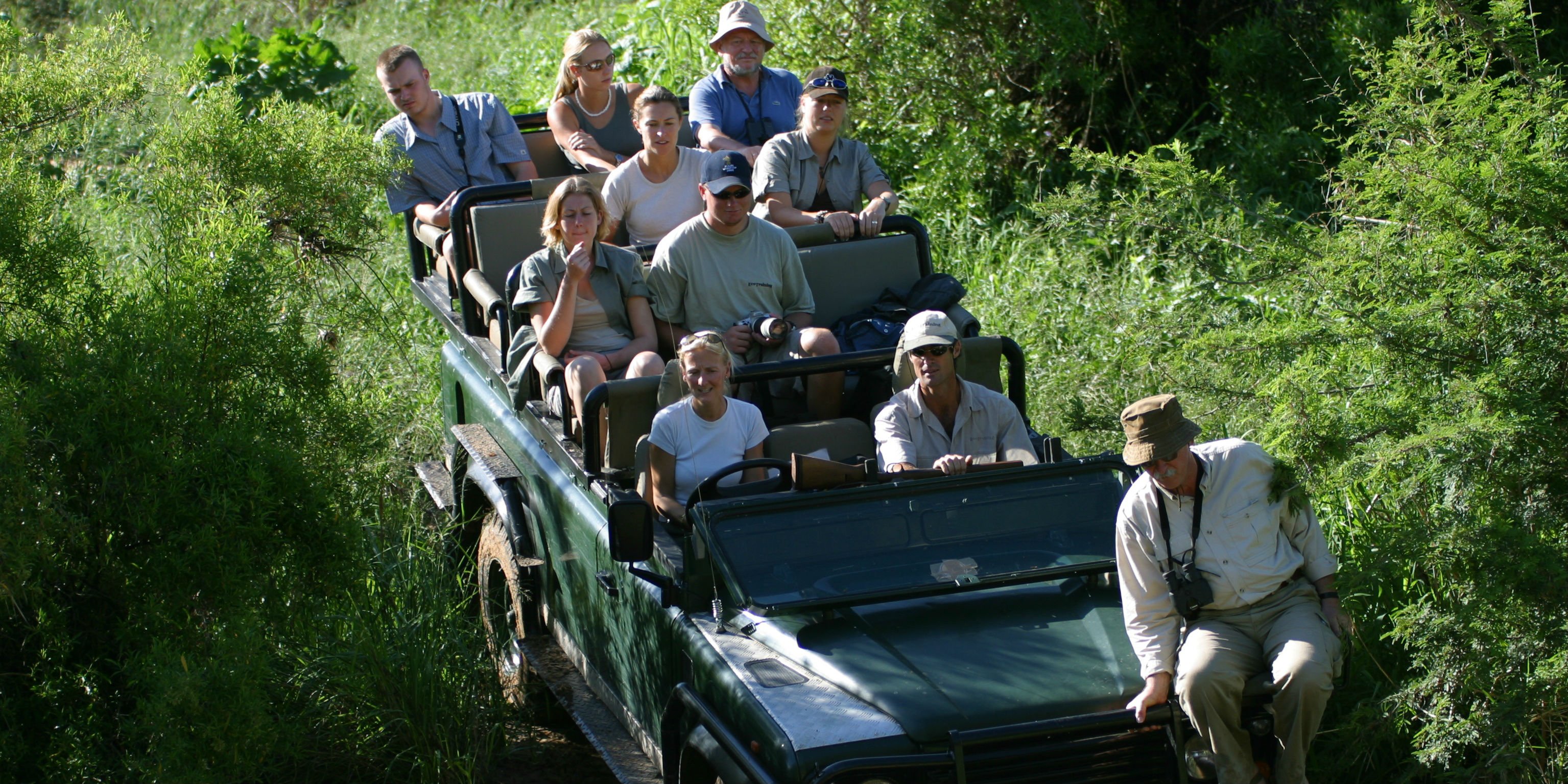 As a wildlife conservation volunteer abroad, these participants go on daily game drives to record data on the species in the Karongwe reserve.