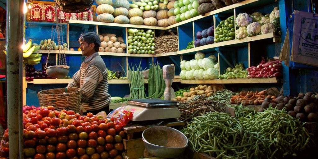 Travelling in India includes a huge variety of Indian street food and beautiful markets.