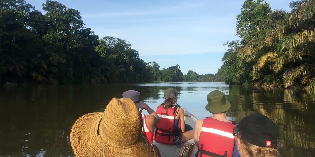 Volunteers conducting biological surveys during a service learning abroad program