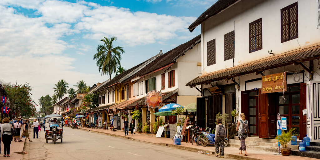 A street in the city of Luang Prabang