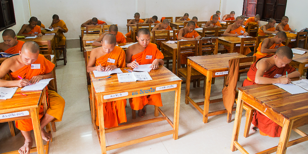 Volunteering over Christmas is rewarding when you work with hard working novice monks in Laos