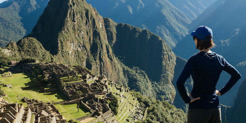 A GVI participant enjoys the view of Machu Picchu while taking a gap year.