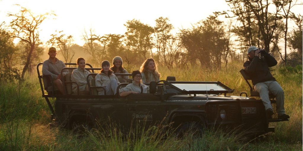 Participants enjoy a game drive while taking a gap year.