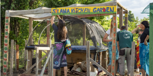 GVI volunteers assissting the community of Dawasamu in setting up a food garden.