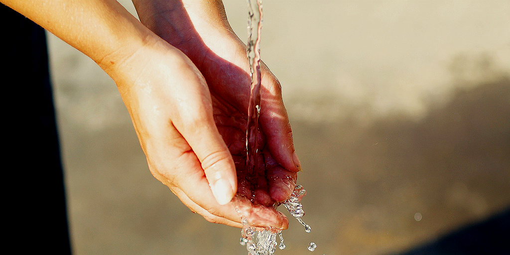 Washing your hands sparingly will save water.