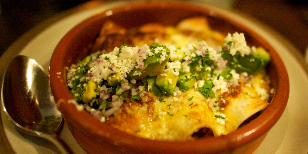 Try authentic Enchiladas when you volunteer and travel in Mexico