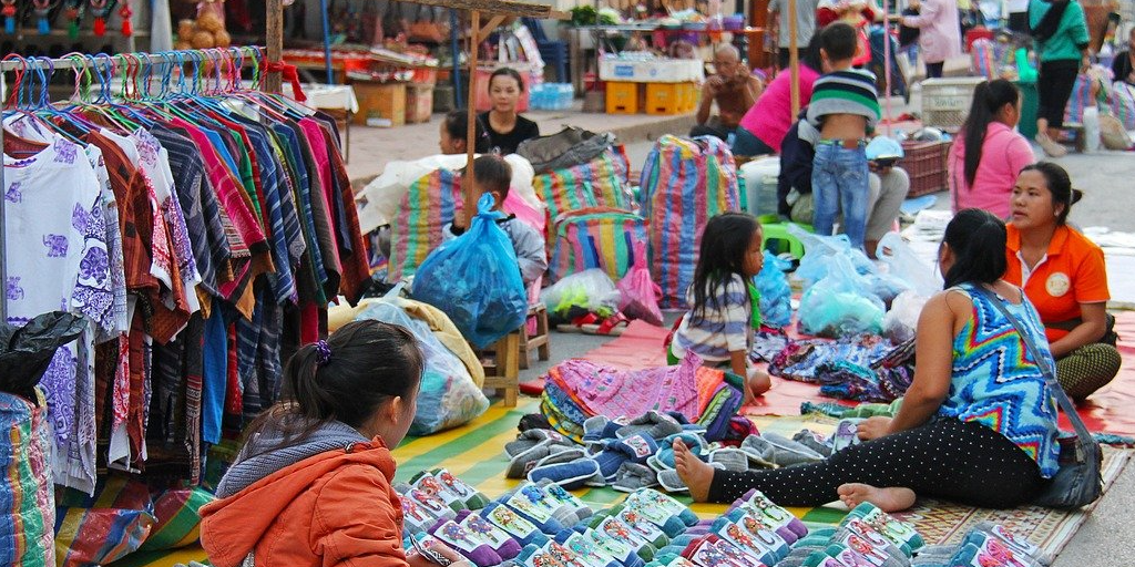 Traditional clothing seen at a night market