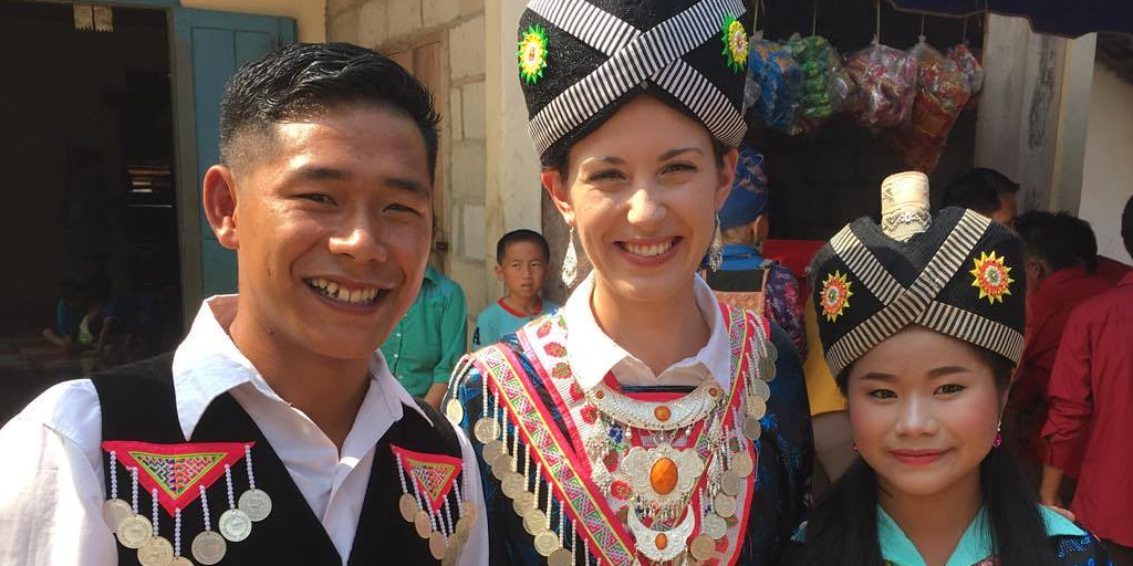 traditional attire at a Hmong wedding