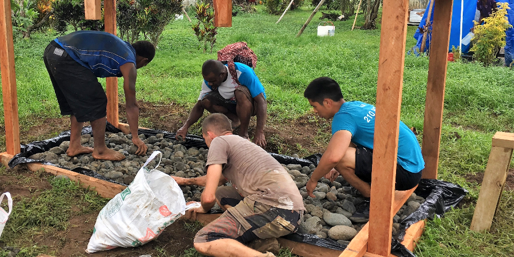 Volunteers working on a project where sustainable development internships allow you to connect with the people and culture in the environments you work in. 