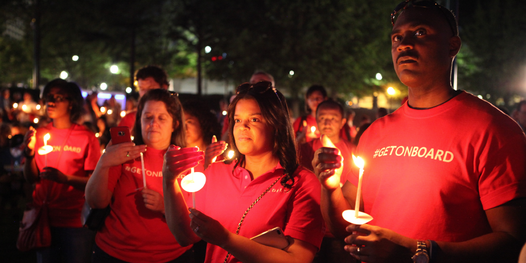 A moment of silence for the survivors of human trafficking. 